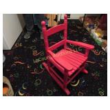 Small red rocking chair
