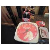 Coca cola lot bottles thermometer tray coasters