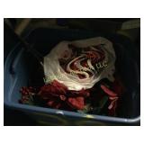 tote w beautiful Christmas ornaments decor  red