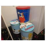 3 large popcorn tins storage