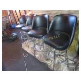 4 bar chairs good condition black top chrome legs