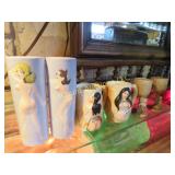 6 naked lady woman barware glasses l@@k