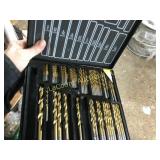 trowels drill bits in case office containers