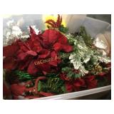 tote w beautiful Christmas florals poinsettias