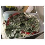 tote w beautiful Christmas greenery