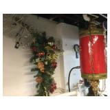 vintage red hanging lamp Christmas light floral