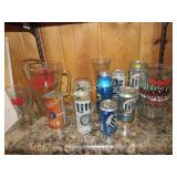 Miller Budweiser lot pitcher old can large stein