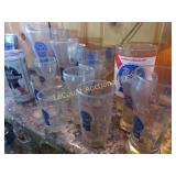 Pabst Blue Ribbon beer lot glasses can