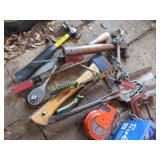flat assorted tools hatchet