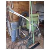 push broom vac on homemade cart rake