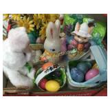 easter decor marble eggs wax rabbit teapot