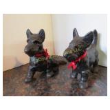 2 heavy cast scotty dog figures good condition
