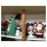 entire shelf Christmas decor candle figures