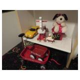 Plush Snoopy Little Red Wagon Car rocking horse