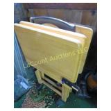 wood TV trays on stand
