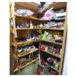 all misc on shelves many nice candles