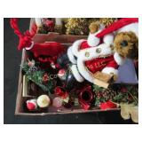holiday decor red deer teddy bear