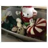 tote w beautiful Christmas plush