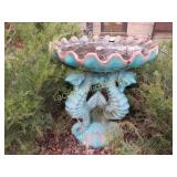 incredible seahorse concrete bird bath