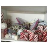 huge amount candles on shelf