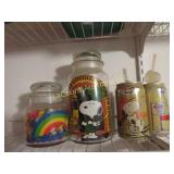 Snoopy lot canisters Rootbeer Cans Straws