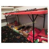 6' red folding table plastic