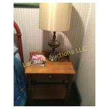 bedside table with lamp