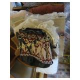 assorted scarves purse mittens gloves tapestry