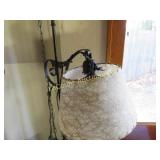 floor reading lamp w fiber shade ornate