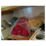 assorted yarn on shelf