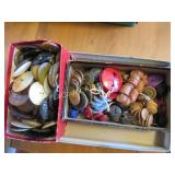many assorted vintage buttons many large unique