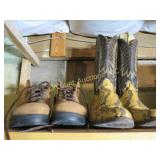 snakeskin boots and another pair shoes