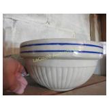 beautiful blue stripe stoneware mxing bowl