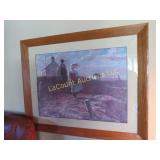 beautiful framed farm childen print wood frame &