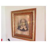 Gorgeous antique ornate framed woman picture