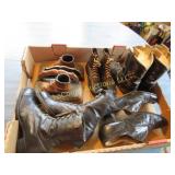 bronze baby shoes and antique womens shoes