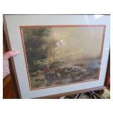 beautiful sheep herding print matted framed
