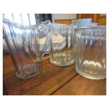 3 beautiful  glass water pitchers