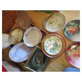 assorted decorative plates framed fruit picture