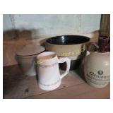 2 tone stoneware bowl Glenmore jug crock
