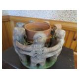 clay planter plant holder clay type material