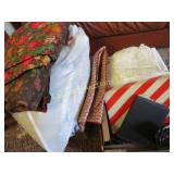 assorted linens lace hankies fabric dream catchers