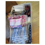 box assorted lnens fabric kitchen towels flour