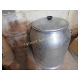 stainless pail with lid good condition