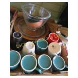 glass bowl pie plate mugs knife set