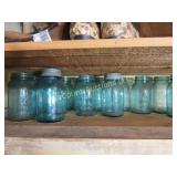blue ball canning jars with 2 zinc lids
