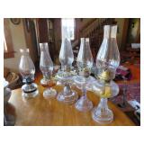 5 assorted vintage oil lamps