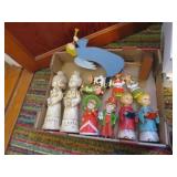 vintage Christmas figures carollers mice