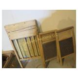 3 vintage wash boards