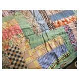 beautiful handmade quilt hand pieced
